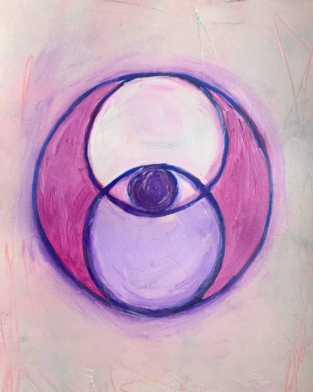 Vesica Piscis - Overlapping circles in pink and purple